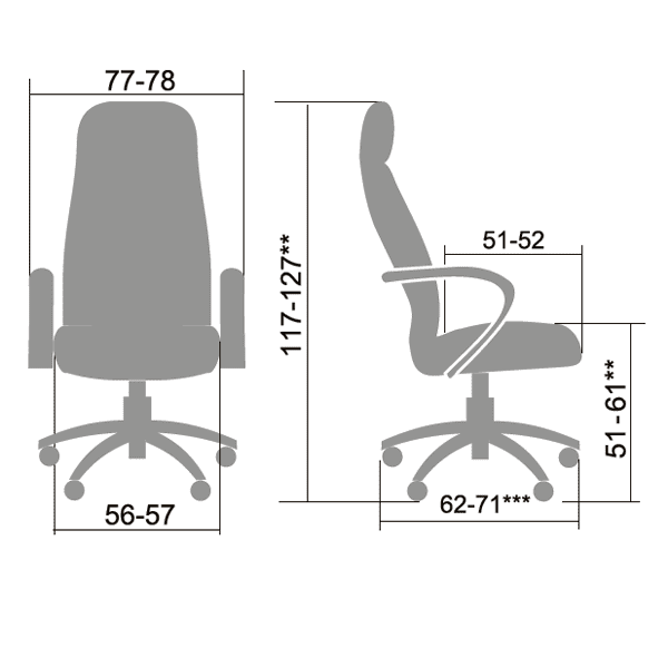 Кресло для руководителя LK-3 Pl эко-кожа черный